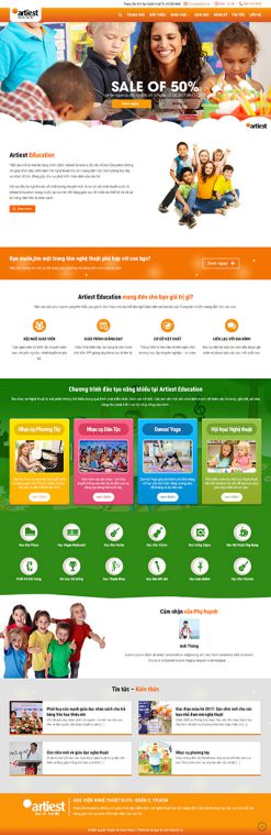 Edu - Website Artiest Education trung tâm nghệ thuật cho các bé
