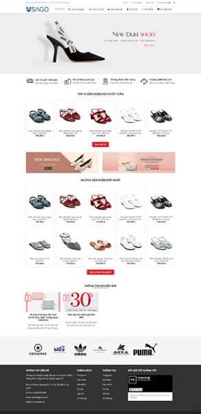 Shop giày 1 - Website bán thời trang SAGO